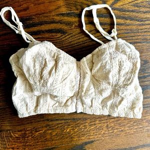 Brandy Melville eyelet bralette cream OS
